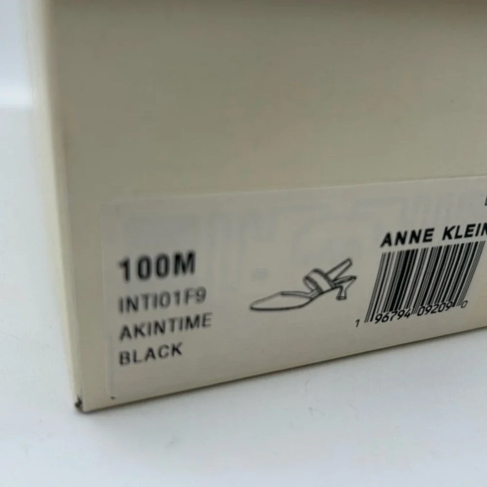 NEW Anne Klein Akintime Slingback Pumps Women's Size 10 Black Kitten Heel Shoes
